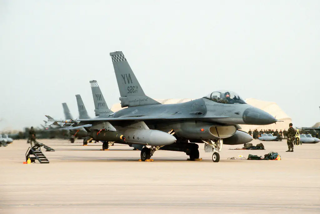 F-16A of the 172th Fighter Wing of the Air National Guard